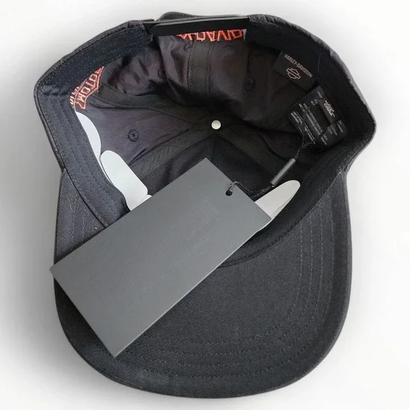 Harley Davidson Screamin' Eagle Adjustable Snapback‎ Hat Black/Orange 97605-24VM - Picture 9 of 11